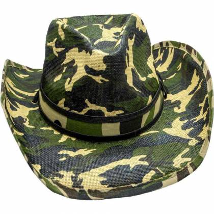 Pălărie Cowboy din Paie WILD WEST SH24447 · Camo  - 0