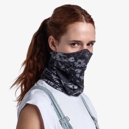 Bandană Tubulară Multifunctională BUFF ORIGINAL ECOSTRETCH AYAME GRAPHITE · Negru / Gri  - 5