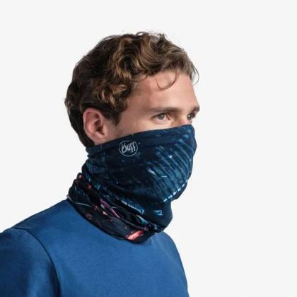 Bandană tubulară multifunctională BUFF COOLNET UV+ XCROSS · Albastru / Roz / Portocaliu  - 4