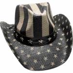 Pălărie Cowboy din Paie WILD WEST USA SH24445 · Negru / Alb