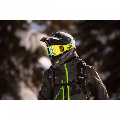Cască Enduro - Cross - Snowmobil FXR RACING HELIUM CARBON W / D-RING · Negru / Verde-Flou  - 5