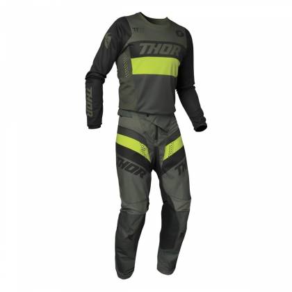 Pantaloni Enduro - Cross THOR PULSE RACER · Verde / Verde-Fluo  - 2