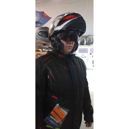 Geacă Moto Touring din Textil BERING VISION · Negru / Roșu  - 5