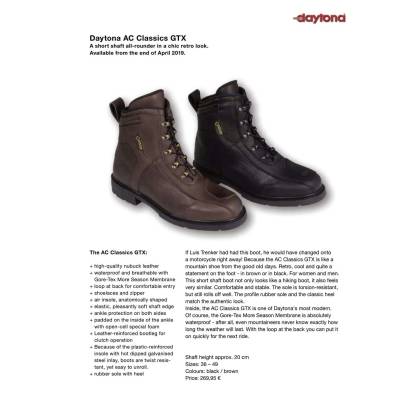 Ghete Moto GoreTex & Piele Naturală DAYTONA AC CLASSICS GTX · Maro  - 13