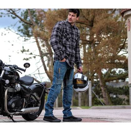 Cămașă Moto cu Protecții TRILOBITE 1971 TIMBER 2.0 · Gri / Negru  - 5