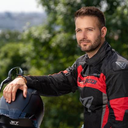 Geacă Moto de Vară din Textil SIXGEAR COOLER · Negru / Roșu  - 6