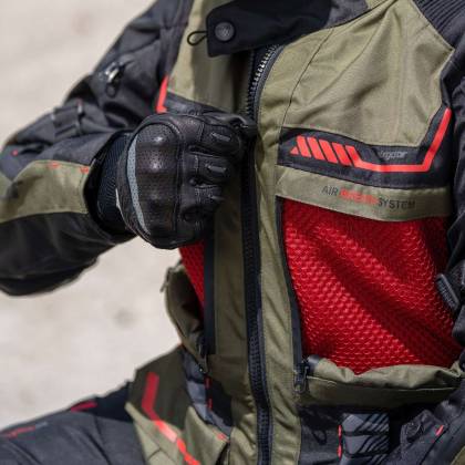 Geacă Moto din Textil SIXGEAR MUDLAND · Negru / Verde-Olive  - 4