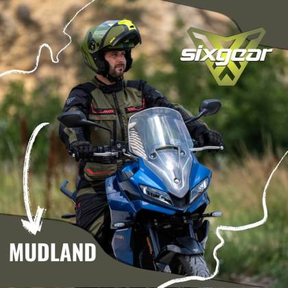 Geacă Moto din Textil SIXGEAR MUDLAND · Negru / Verde-Olive  - 1