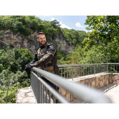 Geacă Moto din Textil SIXGEAR MUDLAND · Negru / Verde-Olive  - 10