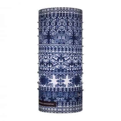 Bandană tubulară multifunctională BUFF ORIGINAL ECOSTRETCH NATIONAL GEOGRAPHIC KURZEME DARK NAVY · Albastru / Alb  - 8