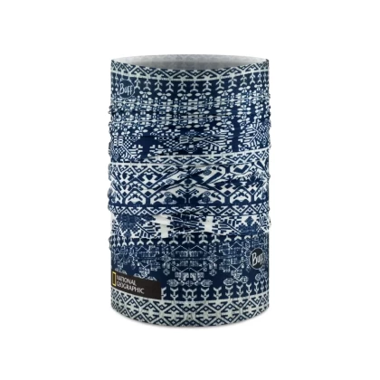 Bandană tubulară multifunctională BUFF ORIGINAL ECOSTRETCH NATIONAL GEOGRAPHIC KURZEME DARK NAVY · Albastru / Alb  - 9