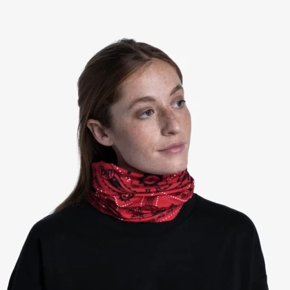 Bandană tubulară multifunctională BUFF ORIGINAL ECOSTRETCH NEW CASHMERE RED · Roșu / Negru  - 8