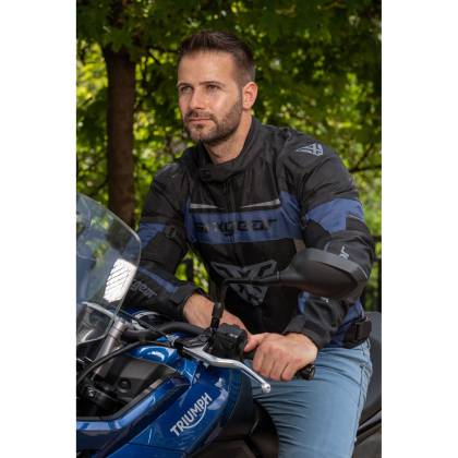 Geacă Moto de Vară din Textil SIXGEAR COOLER · Negru / Albastru  - 5
