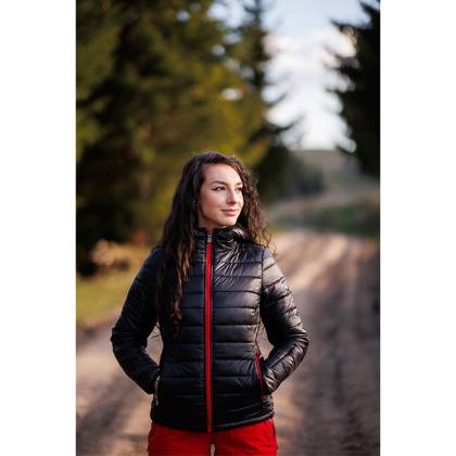 Geacă Puf Damă cu Pene de Gâscă STRINDBERG 5146/3  · Negru / Roșu  - 6