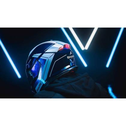 Cască Moto Integrală SHARK SKWAL i3 RHAD cu Lumini de Frână · Alb / Albastru / Roșu  - 7