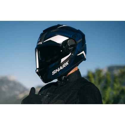 Cască Moto Integrală SHARK SPARTAN GT PRO CARBON RITMO · Negru / Albastru / Gri  - 4
