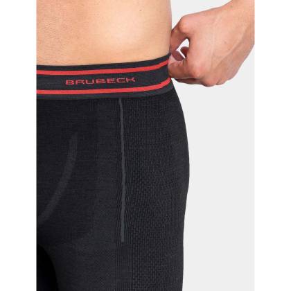 Pantaloni Termo BRUBECK ACTIVE WOOL LE1171M · Negru / Roșu  - 5