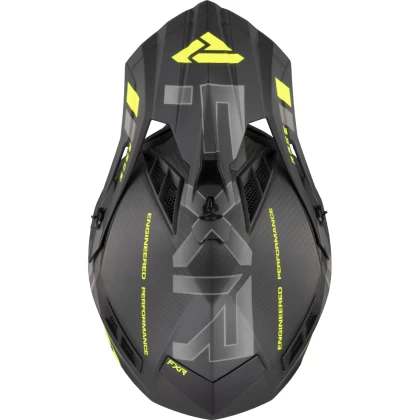 Cască Enduro - Cross - Snowmobil FXR RACING HELIUM CARBON W / QUICK RELEASE BUCKLE 2023 · Negru / Verde-Flou  - 4