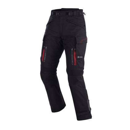 Pantaloni Moto din Textil GoreTex BERING TRAVEL GTX · Negru / Roșu  - 0