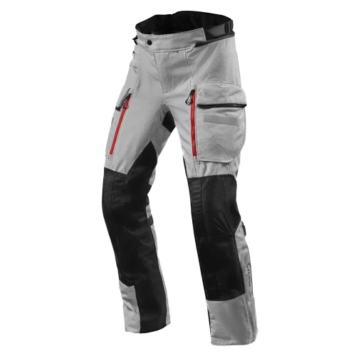 Pantaloni Moto din Textil REVIT SAND 4 H2O · Gri / Negru / Roșu 