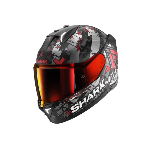 Cască Moto Integrală SHARK SKWAL i3 HELLCAT cu Lumini de Frână · Negru / Gri / Roșu 