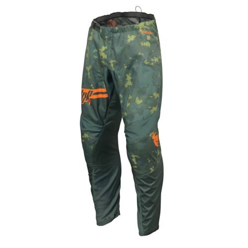 Pantaloni Enduro - Cross THOR YOUTH SECTOR DIGI CAMO · Verde / Portocaliu 