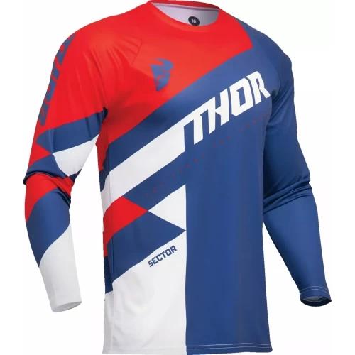 Tricou Enduro - Cross THOR YOUTH SECTOR CHECKER · Albastru / Roșu 