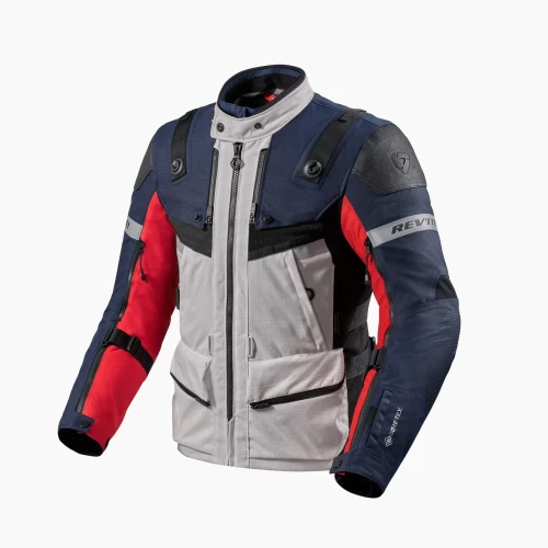 Geacă Moto din Textil GoreTex REVIT DEFENDER 3 GTX · Albastru / Roșu 