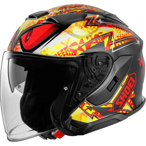 Cască Moto Open Face SHOEI J-CRUISE 3 Inspired TC-1 · Negru / Roșu / Galben 