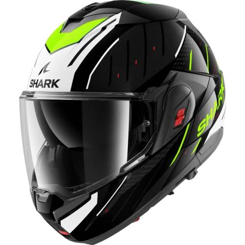 Cască Moto Modulară SHARK OXO RYDGER · Negru / Alb / Galben-Fluo 