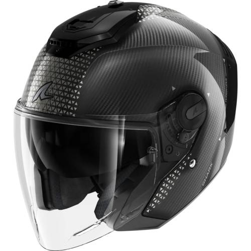 Cască Moto Open Face SHARK RS JET CARBON IKONIK · Negru 