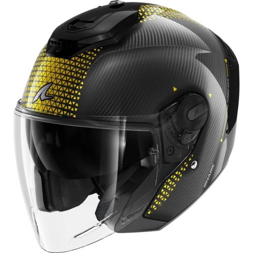 Cască Moto Open Face SHARK RS JET CARBON IKONIK · Negru / Auriu 