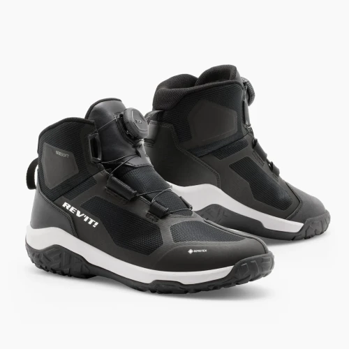 Ghete Moto din Piele & Textil REVIT Breccia GTX · Negru / Alb 