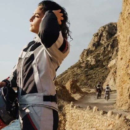 Geacă Moto Touring de Damă REVIT TORNADO 4 H2O · Gri / Negru / Roșu  - 5