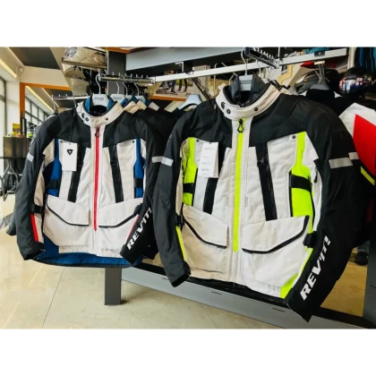 Geacă Moto Touring din Textil REVIT SAND 4 H2O · Gri / Albastru / Negru  - 6