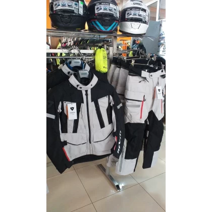 Pantaloni Moto din Textil REVIT SAND 4 H2O · Gri / Negru / Roșu  - 5