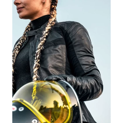 Geacă Moto Damă din Piele & Textil RICHA CATWALK · Negru / Gri  - 9