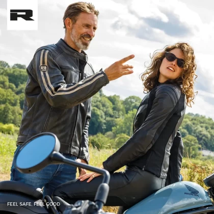 Geacă Moto Damă din Piele & Textil RICHA CATWALK · Negru / Gri  - 4