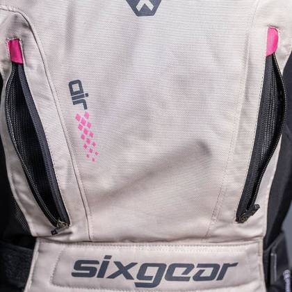 Geacă Moto Damă din Textil SIXGEAR MIA · Gri / Negru / Roz  - 6