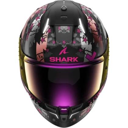 Cască Moto Integrală SHARK SKWAL i3 HELLCAT cu Lumini de Frână · Negru / Gri / Roz  - 2