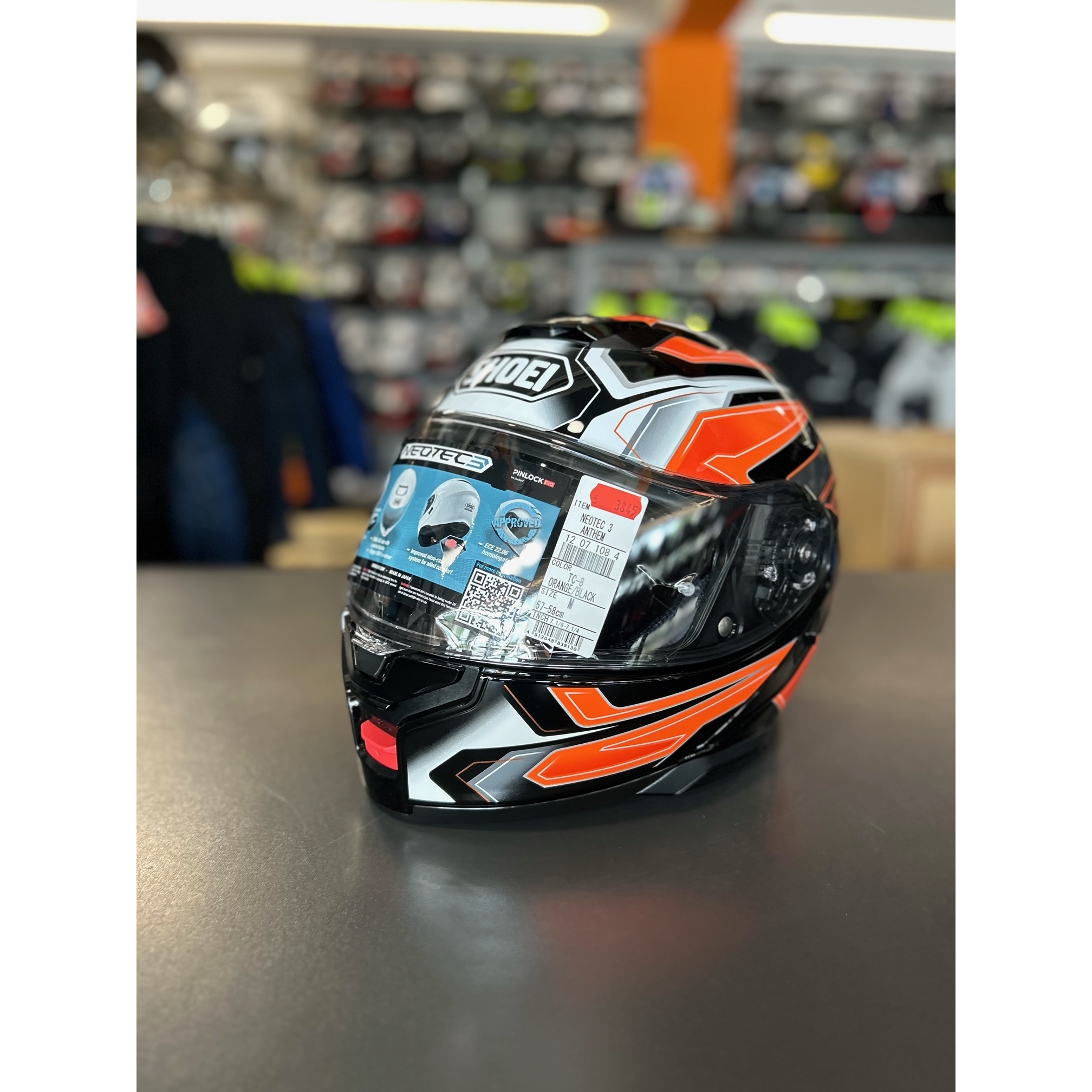 Cască Moto Flip-Up SHOEI NEOTEC 3 ANTHEM TC-8 · Portocaliu / Negru / Alb  - 6