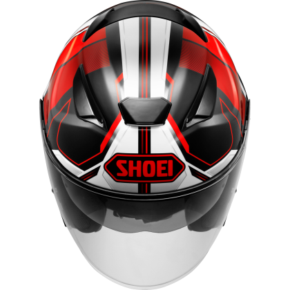 Cască Moto Open Face SHOEI J-CRUISE 3 WHIZZY TC-1 · Negru / Alb / Roșu  - 1