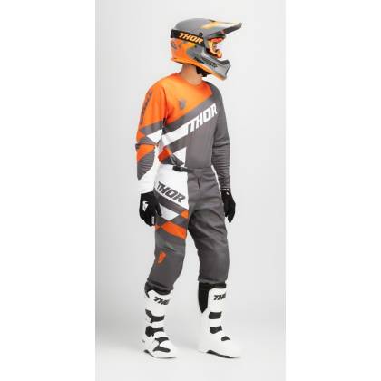 Pantaloni Enduro - Cross THOR YOUTH SECTOR CHECKER · Gri / Portocaliu  - 3