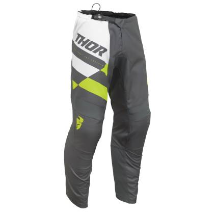 Pantaloni Enduro - Cross THOR YOUTH SECTOR CHECKER · Gri / Verde-fluo  - 0