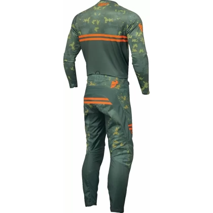 Tricou Enduro - Cross THOR YOUTH SECTOR DIGI CAMO · Verde / Portocaliu  - 3