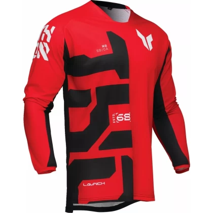 Tricou Enduro - Cross THOR LAUNCHMODE Forge · Negru / Roșu / Alb  - 2