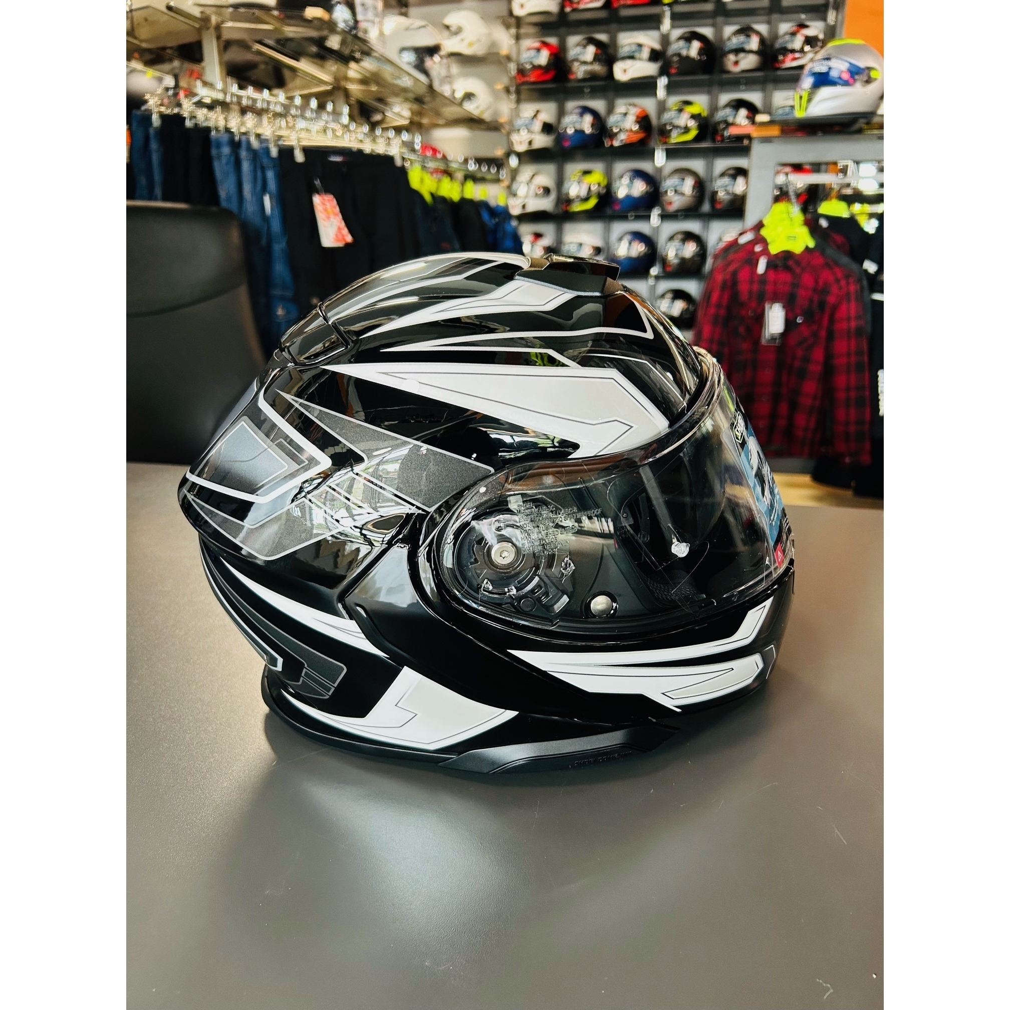 Cască Moto Flip-Up SHOEI NEOTEC 3 Fragments TC-2 · Negru / Albastru / Alb  - 6