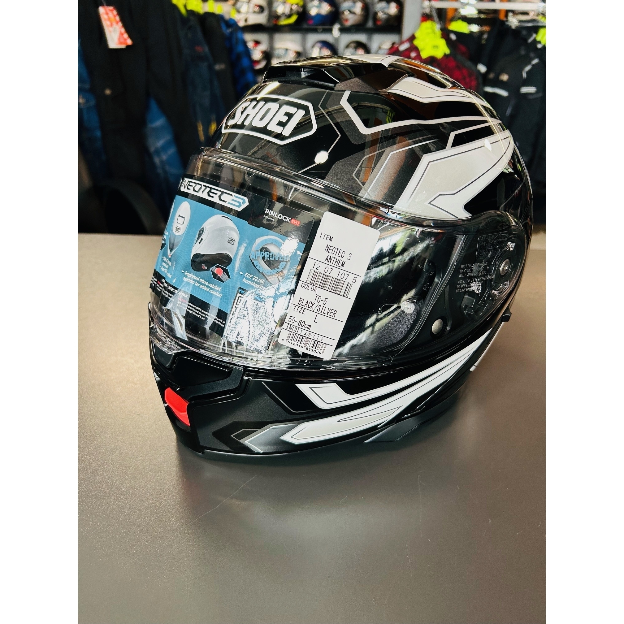 Cască Moto Flip-Up SHOEI NEOTEC 3 Fragments TC-2 · Negru / Albastru / Alb  - 4