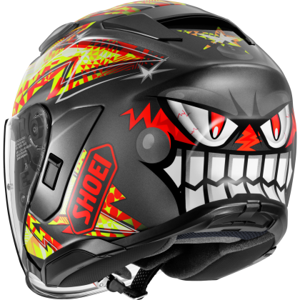 Cască Moto Open Face SHOEI J-CRUISE 3 Inspired TC-1 · Negru / Roșu / Galben  - 1