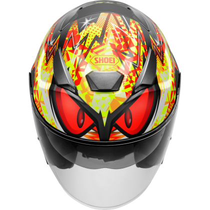 Cască Moto Open Face SHOEI J-CRUISE 3 Inspired TC-1 · Negru / Roșu / Galben  - 2